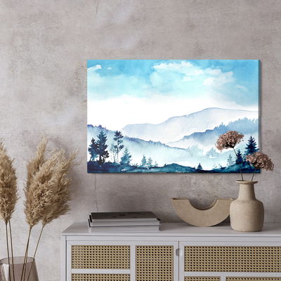 Ljuddämpande tavla - Watercolor mountains
