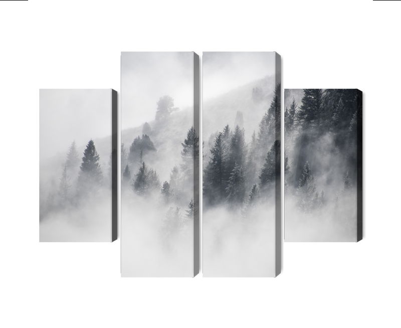 Ljuddämpande tavla - The forest is shrouded in fog