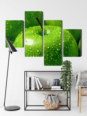 Ljuddämpande tavla - Green apples on a macro scale