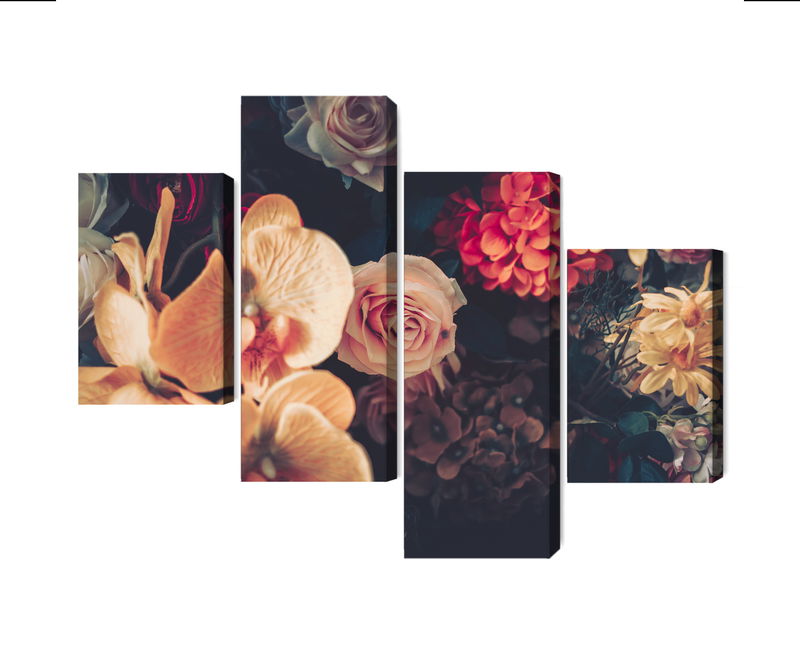 Ljuddämpande tavla - Multi-colored flowers