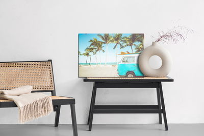 Ljuddämpande tavla - Car and tropical beach
