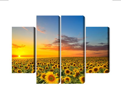 Ljuddämpande tavla - Sunset over a 3d sunflower