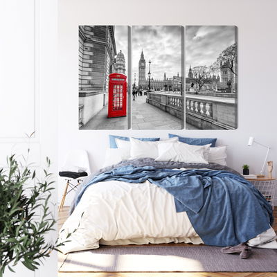 Ljuddämpande tavla - Red London telephone booth 3d