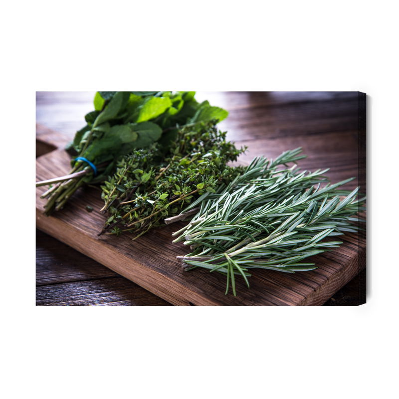 Ljuddämpande tavla - Bundles of herbs on a wooden