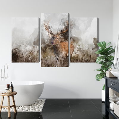 Ljuddämpande tavla - A deer painted with 3d