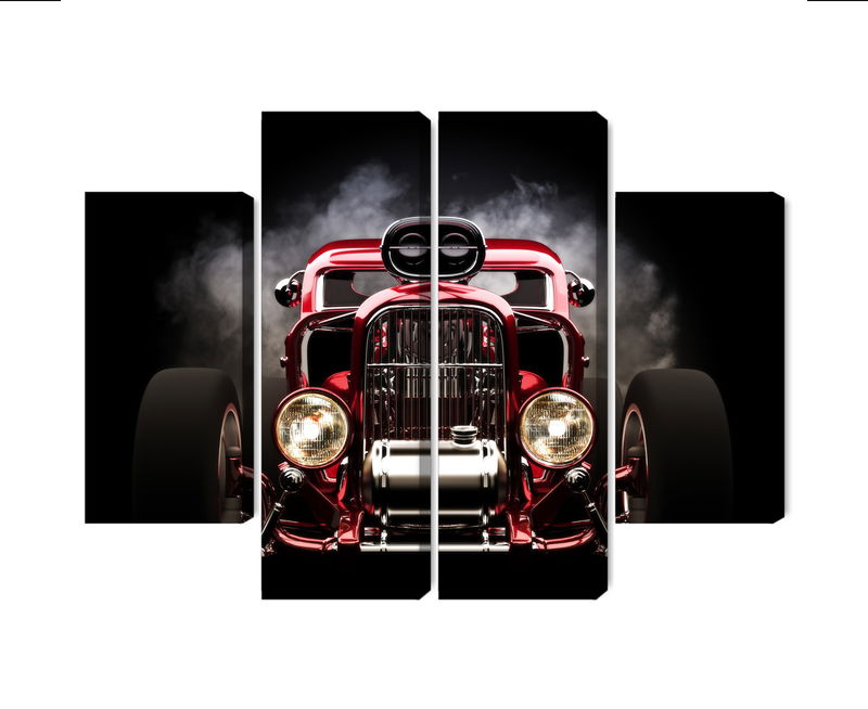 Ljuddämpande tavla - Hot rod car on a smoke