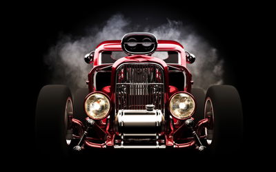 Ljuddämpande tavla - Hot rod car on a smoke