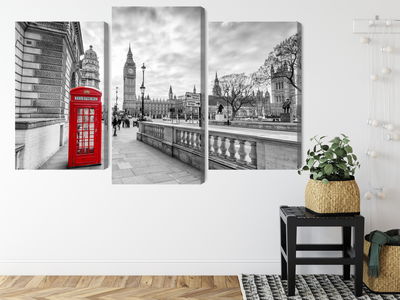 Ljuddämpande tavla - Red London telephone booth 3d