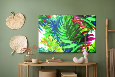Ljuddämpande tavla - Colorful tropical leaves