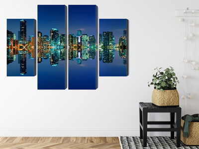 Ljuddämpande tavla - Panorama of miami by night