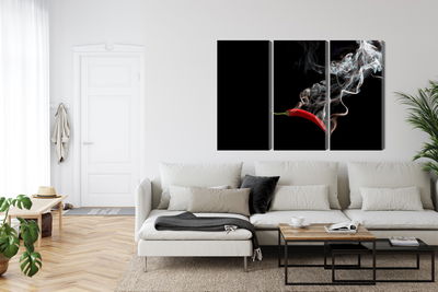 Ljuddämpande tavla - Red chili with smoke