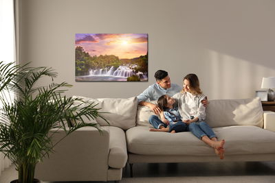 Ljuddämpande tavla - Sunset over a croatian