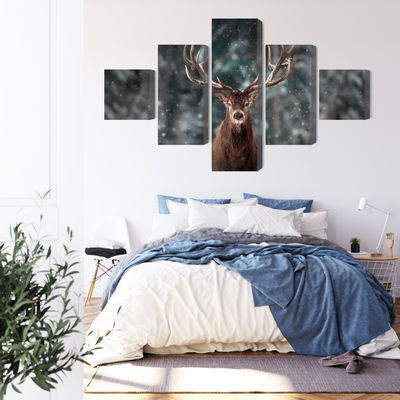 Ljuddämpande tavla - Deer in the forest 3d