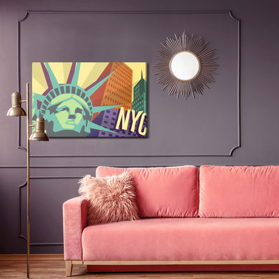 Ljuddämpande tavla - Colorful New York in retro