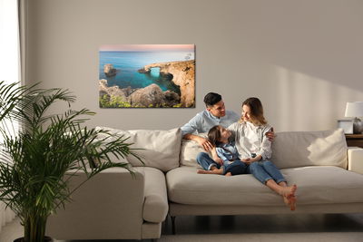 Ljuddämpande tavla - Rock formations by the sea