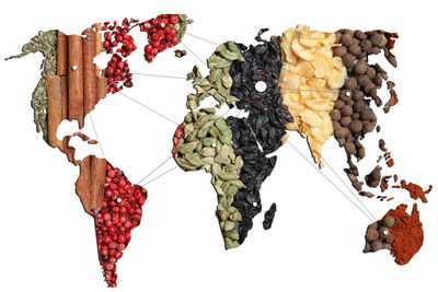 Ljuddämpande tavla - World map of spices