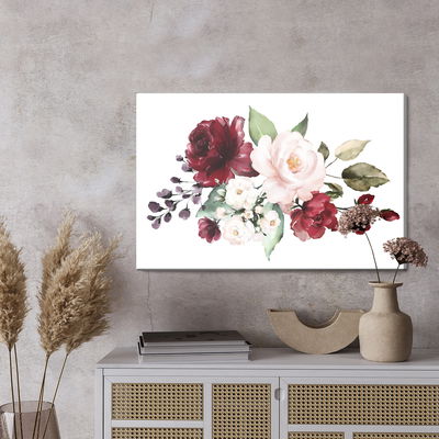 Ljuddämpande tavla - Flowers and rose leaves as