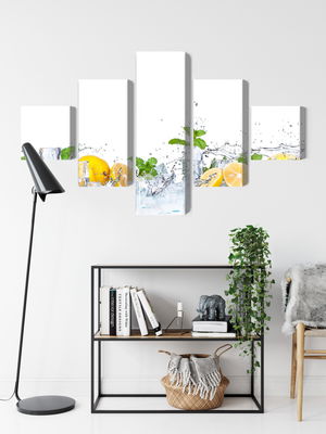 Ljuddämpande tavla - Mint leaves with lemons