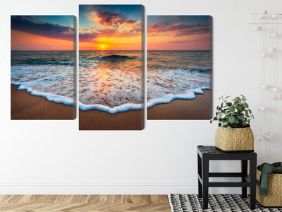 Ljuddämpande tavla - Sunset on the sea 3d