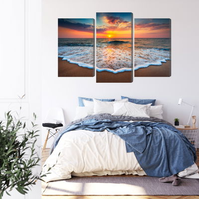 Ljuddämpande tavla - Sunset on the sea 3d