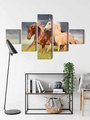 Ljuddämpande tavla - Horses galloping in a 3d