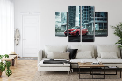 Ljuddämpande tavla - Red car on a background