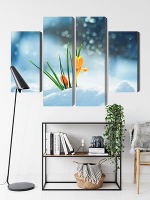 Ljuddämpande tavla - Yellow crocuses breaking