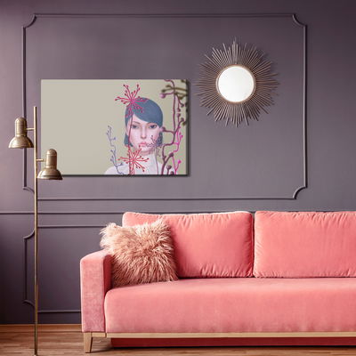 Ljuddämpande tavla - Woman and flower . concept