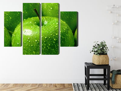 Ljuddämpande tavla - Green apples on a macro scale