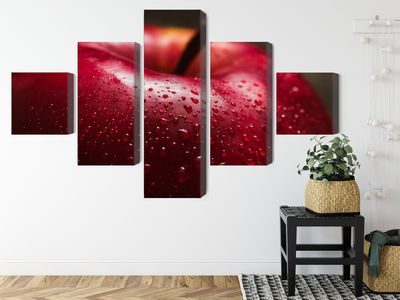 Ljuddämpande tavla - Red apple on a macro scale