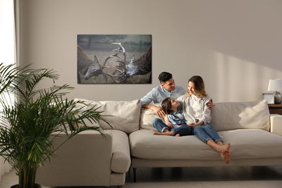 Ljuddämpande tavla - Fighting deer