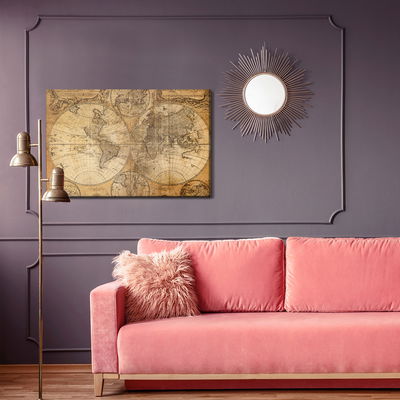 Ljuddämpande tavla - Old world map from 18th