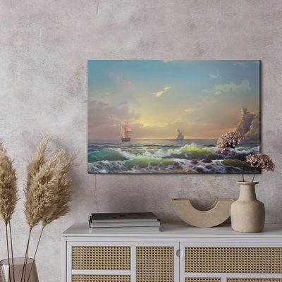 Ljuddämpande tavla - Sea rocks and ships