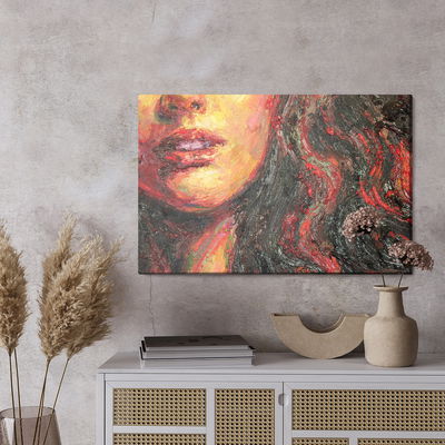 Ljuddämpande tavla - Woman's face in an abstract