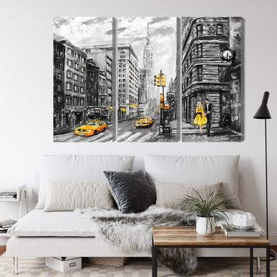 Ljuddämpande tavla - View of the street of new