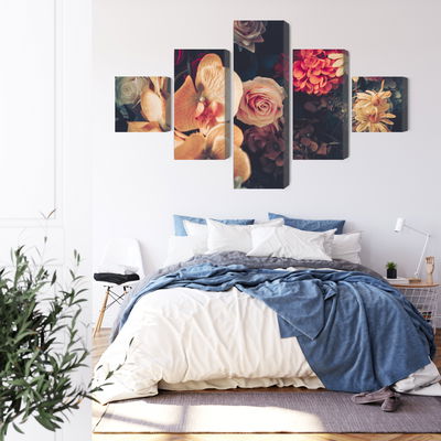 Ljuddämpande tavla - Multi-colored flowers