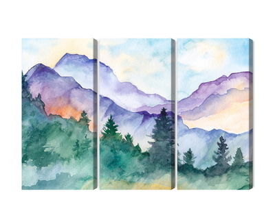 Ljuddämpande tavla - Painted mountain landscape