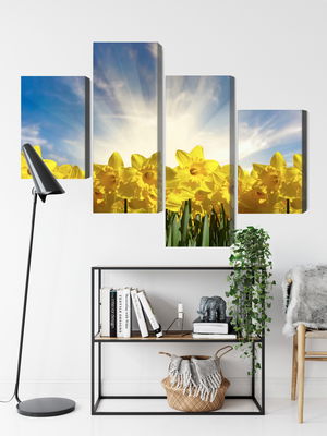 Ljuddämpande tavla - 3d daffodils field