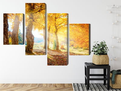 Ljuddämpande tavla - Sunny autumn forest