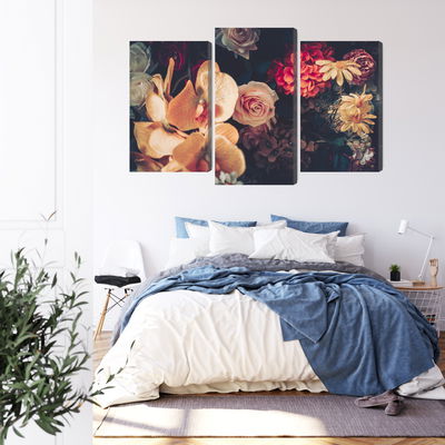 Ljuddämpande tavla - Multi-colored flowers