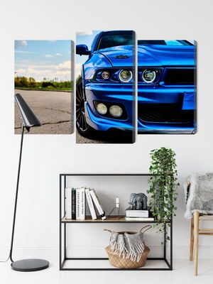 Ljuddämpande tavla - Front of a blue sports car