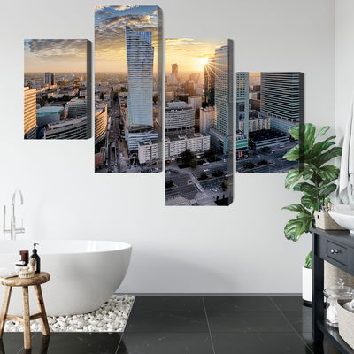 Ljuddämpande tavla - Warsaw skyscrapers at sunset