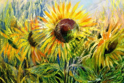 Ljuddämpande tavla - Sunflowers as drawn