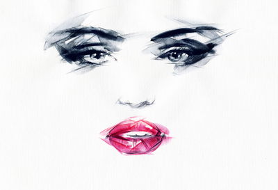 Ljuddämpande tavla - Sketched female face