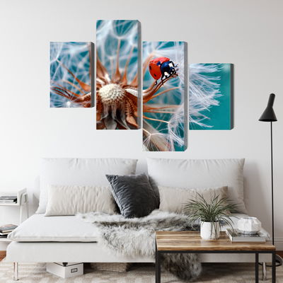Ljuddämpande tavla - Ladybug on a dandelion