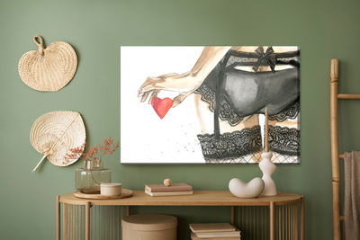 Ljuddämpande tavla - Woman in underwear painted