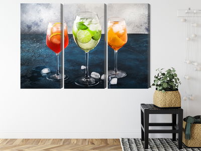 Ljuddämpande tavla - Glasses with summer cocktails