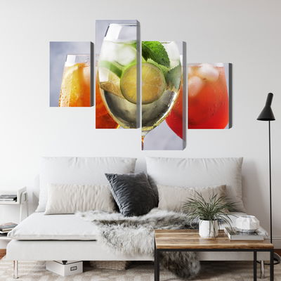 Ljuddämpande tavla - Set of summer cocktails