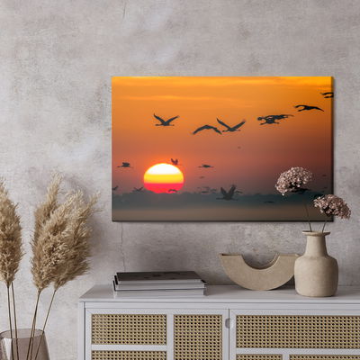 Ljuddämpande tavla - Flying cranes