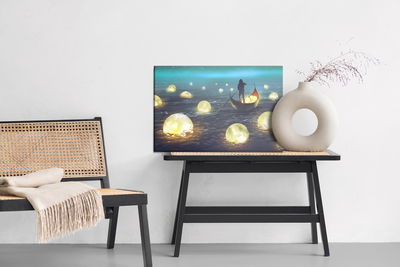 Ljuddämpande tavla - Fishing for moons at sea